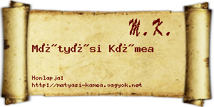 Mátyási Kámea névjegykártya